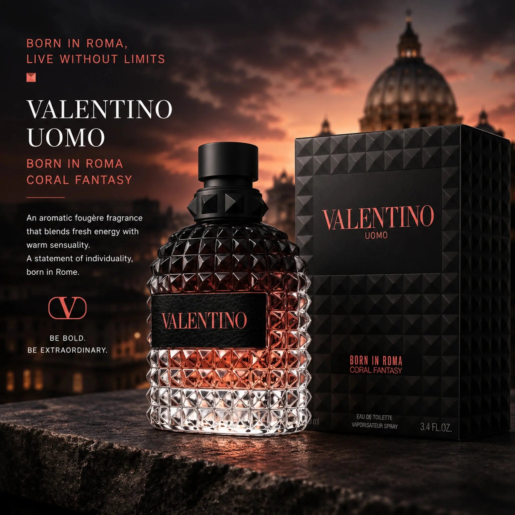 Valentino Uomo Born In Roma Coral Fantasy 100ml EDT Men hero image at Gadgets Online NZ