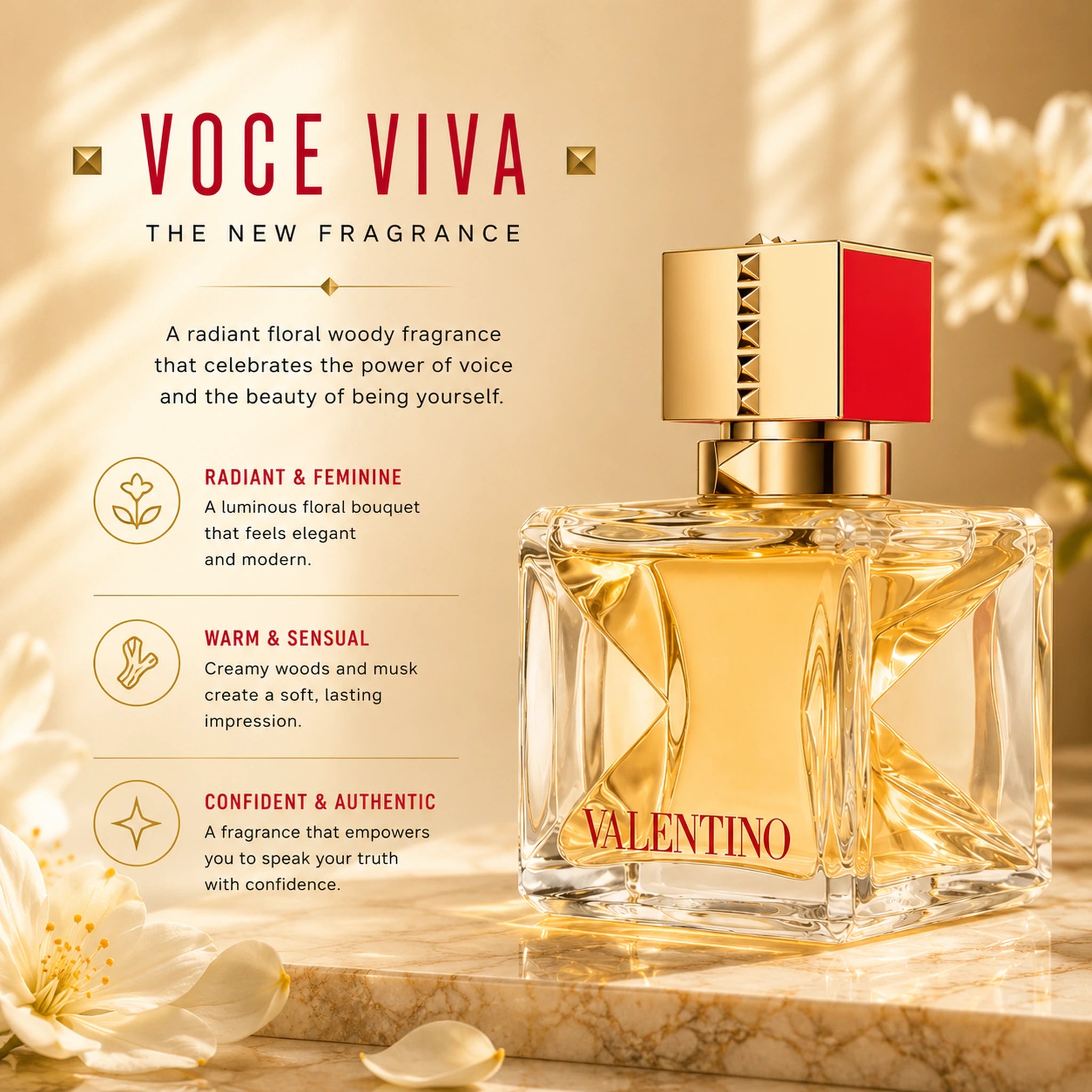 Valentino Voce Viva 50ml EDP Women brand expression editorial image at Gadgets Online NZ