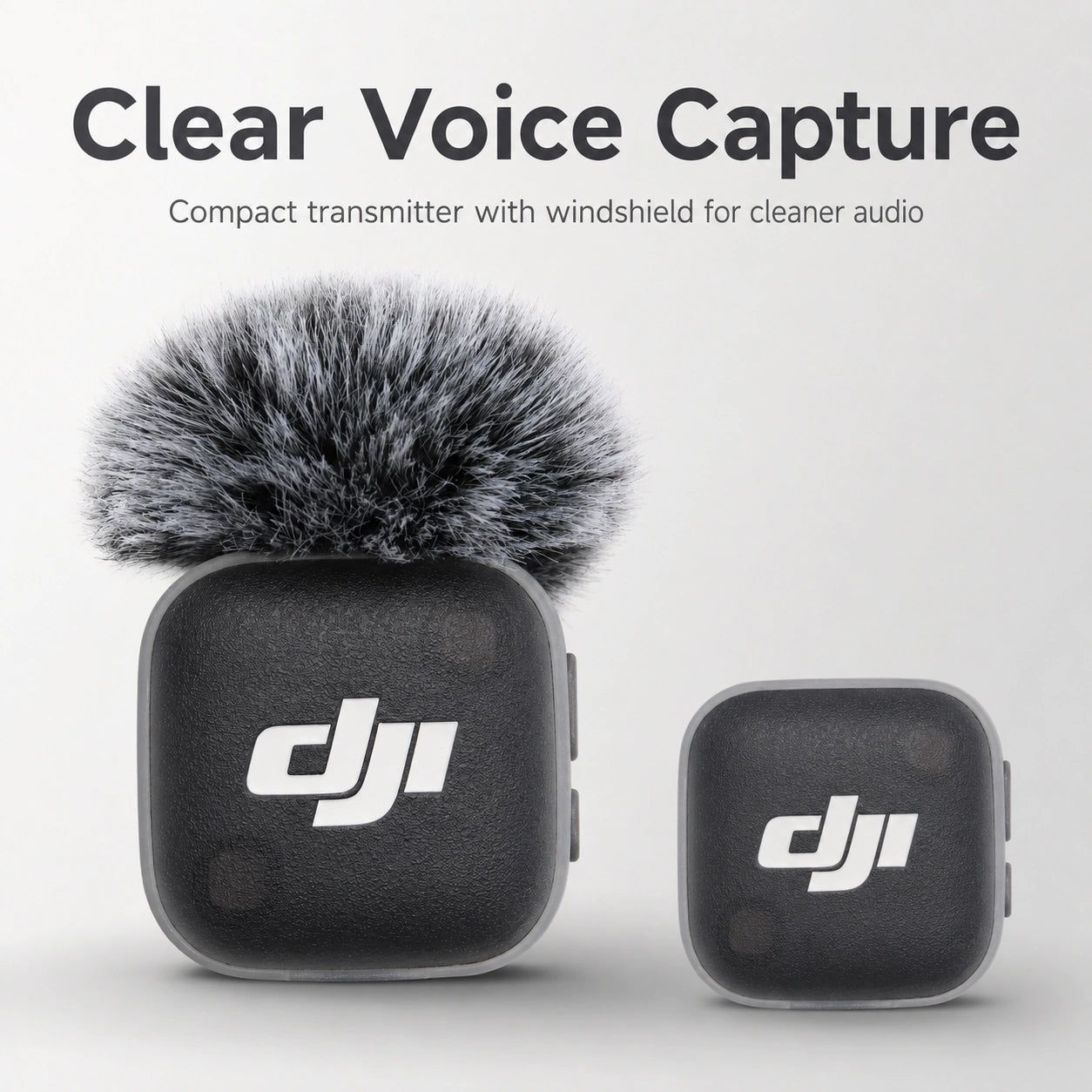 DJI Mic Mini 2 Transmitter with windscreen for clear voice capture at Gadgets Online NZ