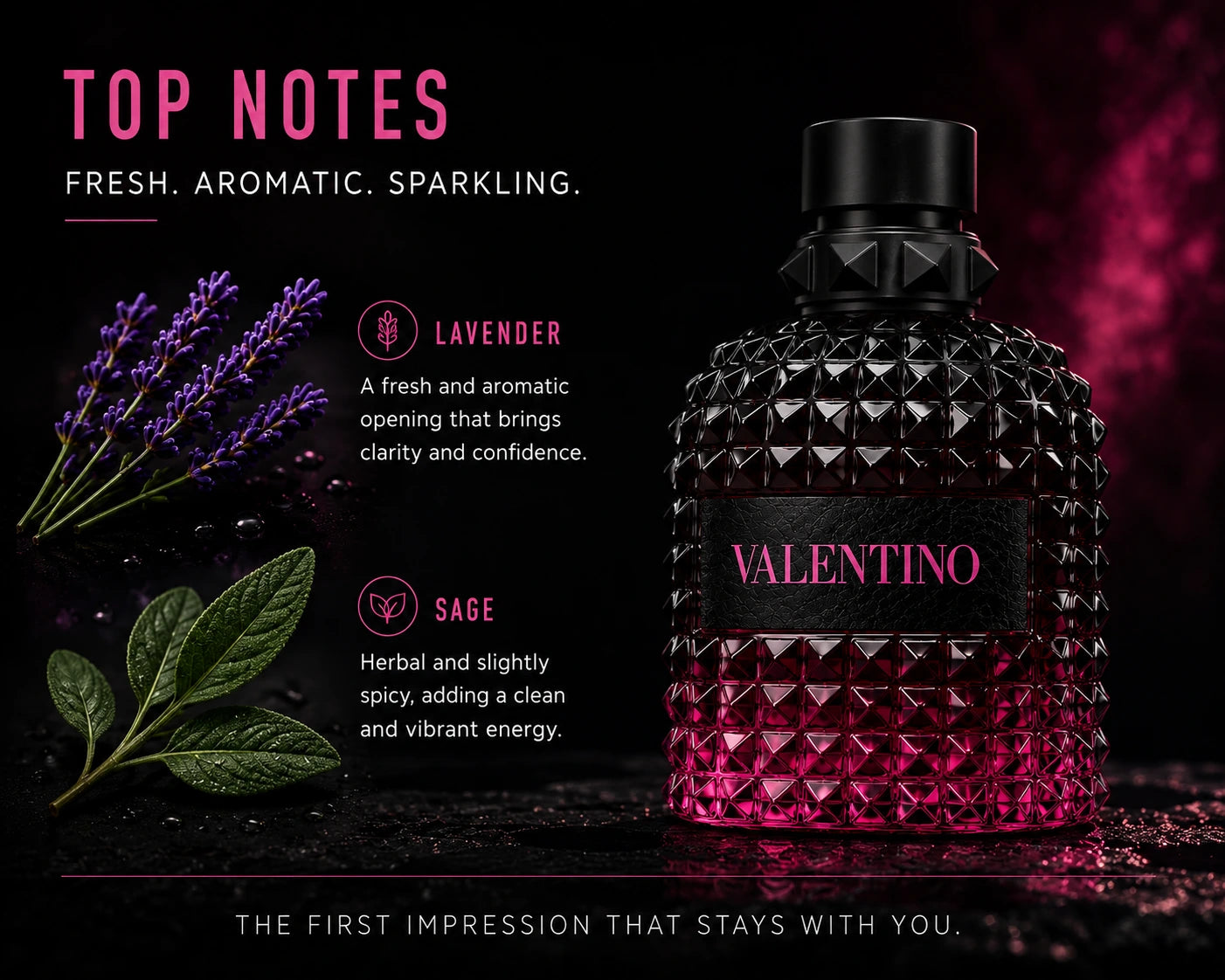 Valentino Uomo Born In Roma Intense top notes lavender sage fragrance image