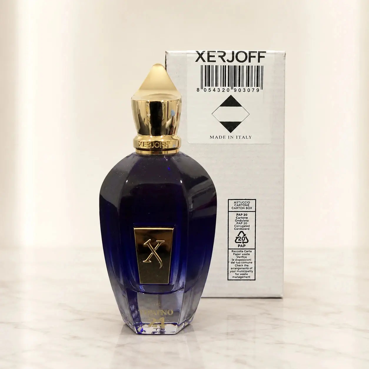 Xerjoff Torino21 EDP 100ml tester bottle with gold cap and plain tester box