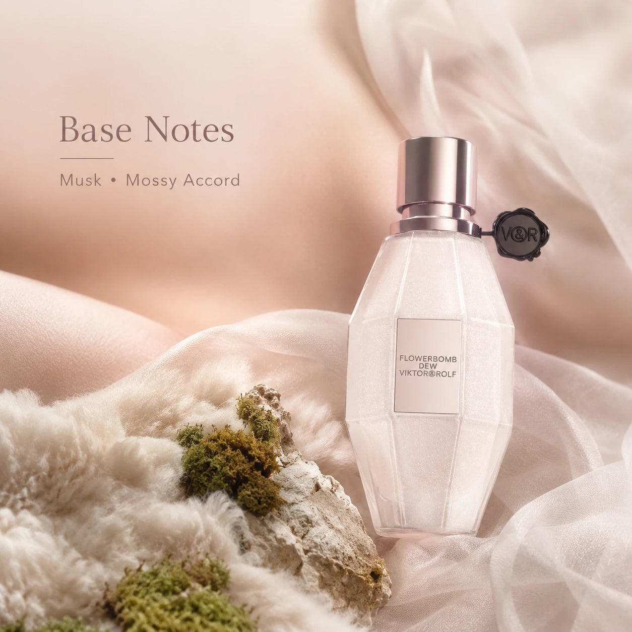 Viktor & Rolf Flowerbomb Dew EDP 50ml base notes image with smooth floral depth and refined feminine dry down mood