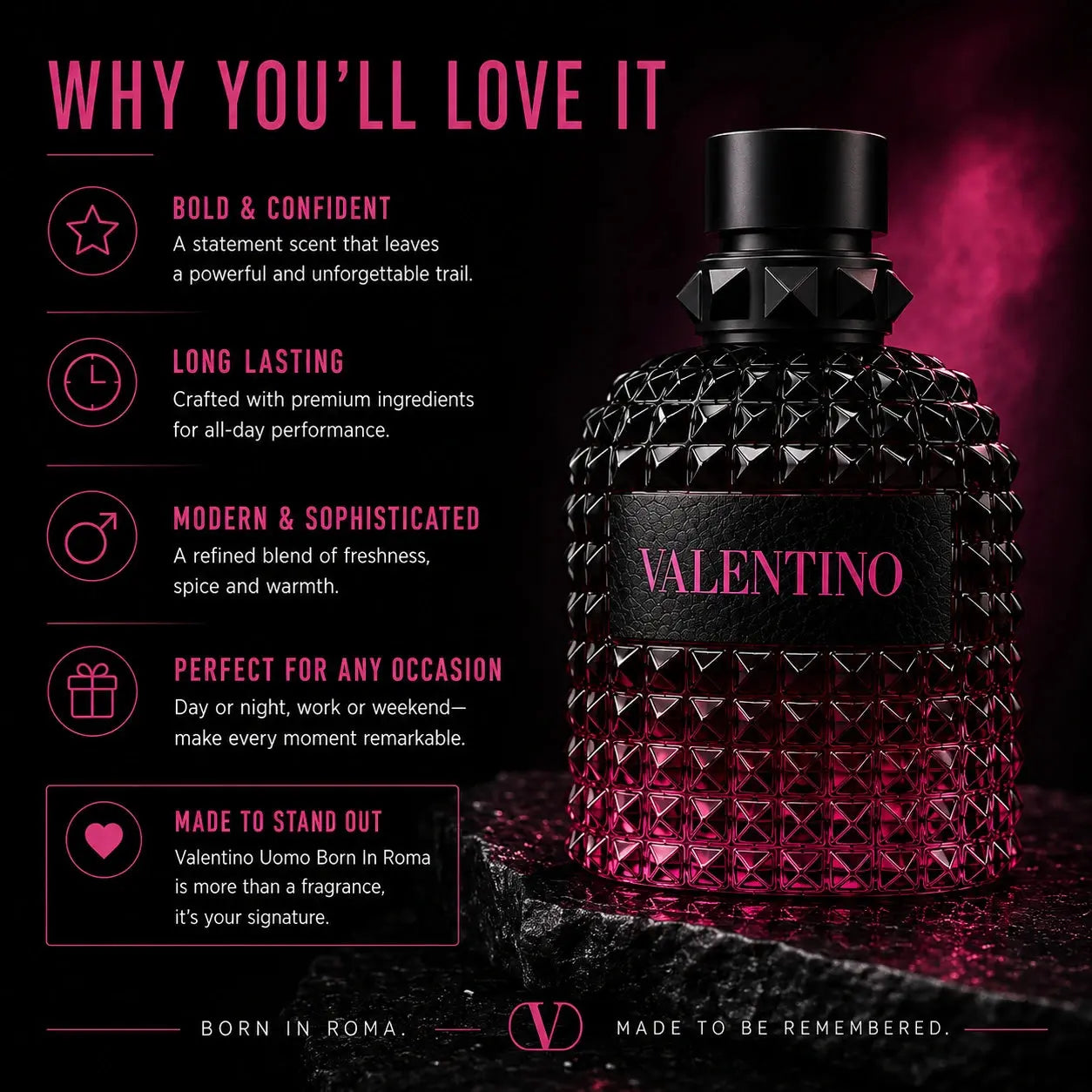 Valentino Uomo Born In Roma Intense men’s fragrance benefits and luxury scent image