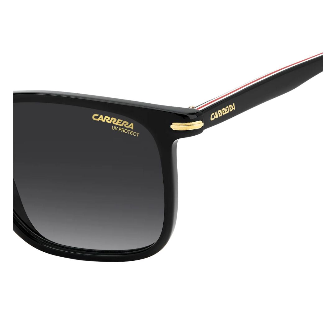 Carrera 367/S men's rectangular sunglasses with black frame and gradient lenses on a white background