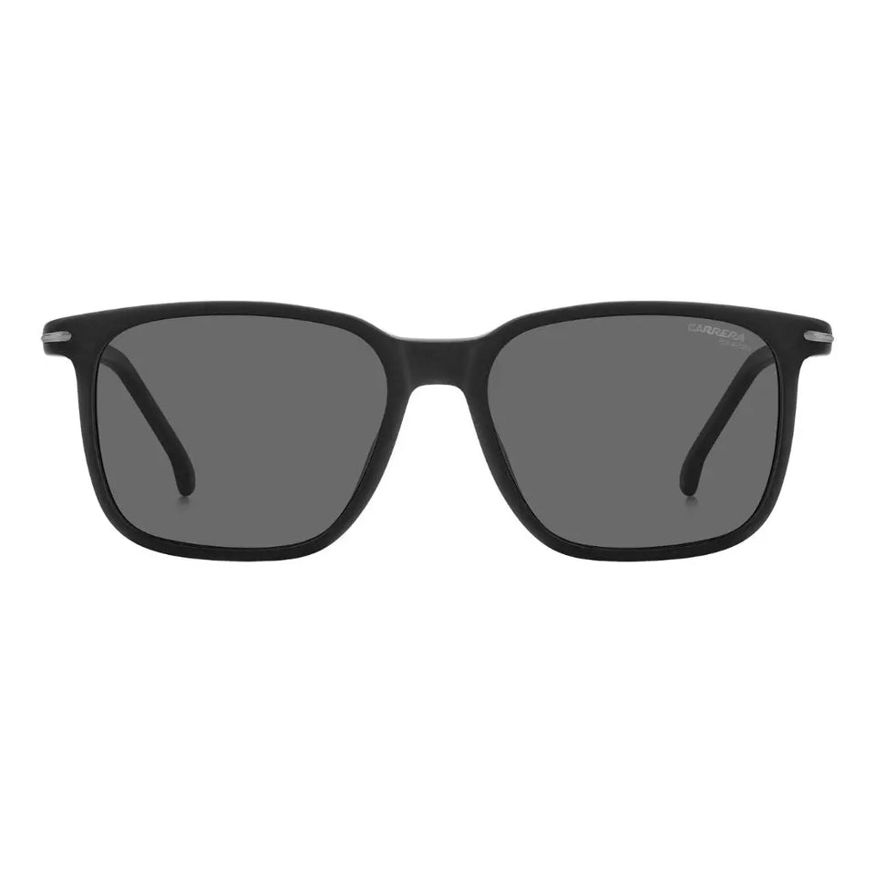 Carrera 367/S men's rectangular Black sunglasses with dark lenses on a white background