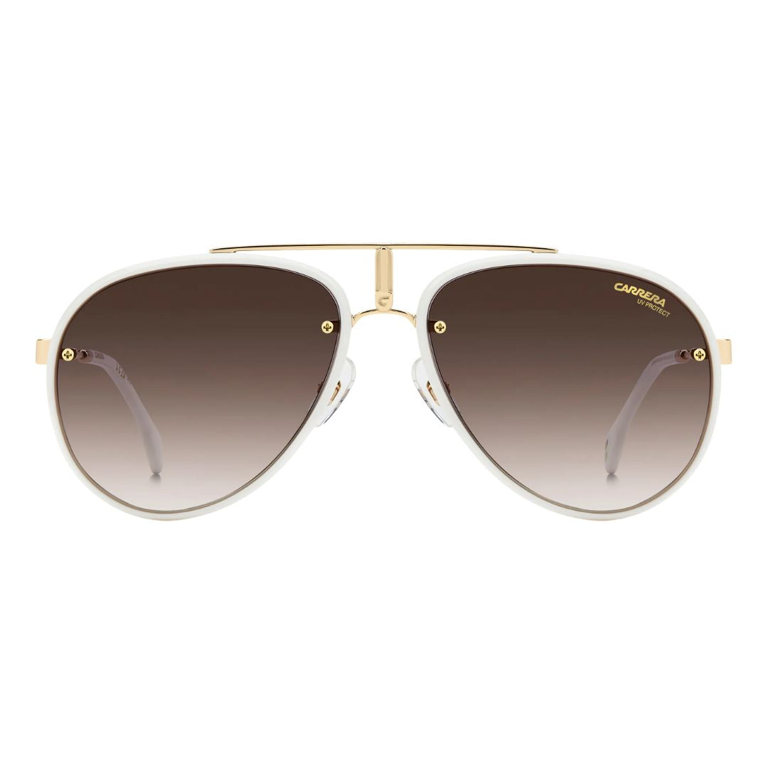 Carrera Glory unisex aviator sunglasses with gold frame and gradient lenses on a white background