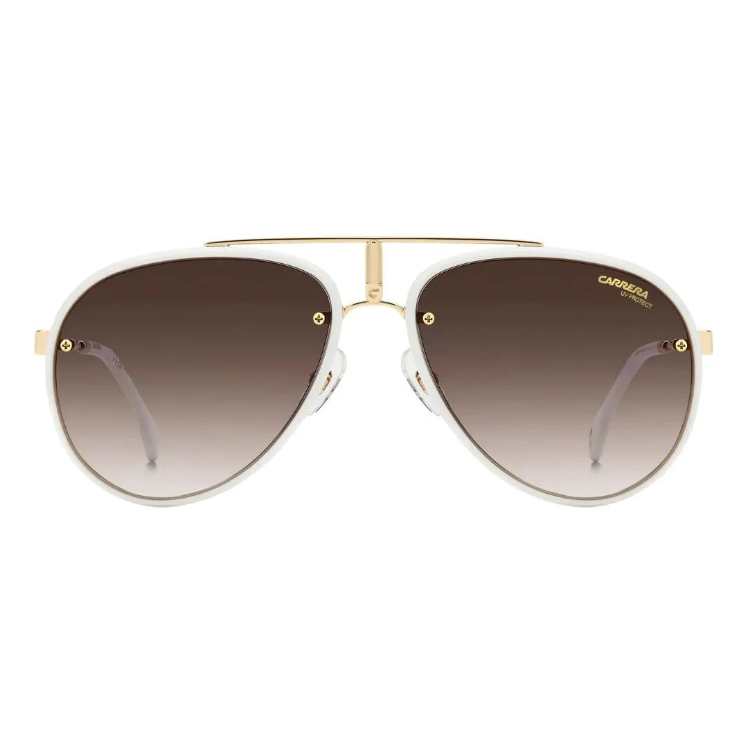 Carrera Glory unisex aviator sunglasses with gold frame and gradient lenses on a white background