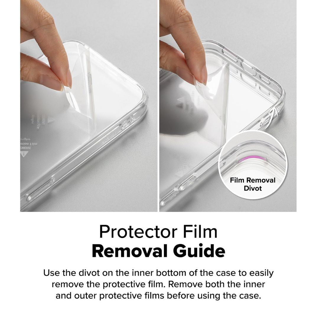 Ringke Fusion Matte Clear Case for Galaxy S25 | Slim & Protective- How to Remove Film