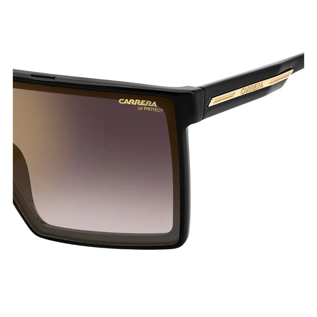 Side look Carrera Victory C 07/S men's shield sunglasses with black frame and gradient lens on a white background