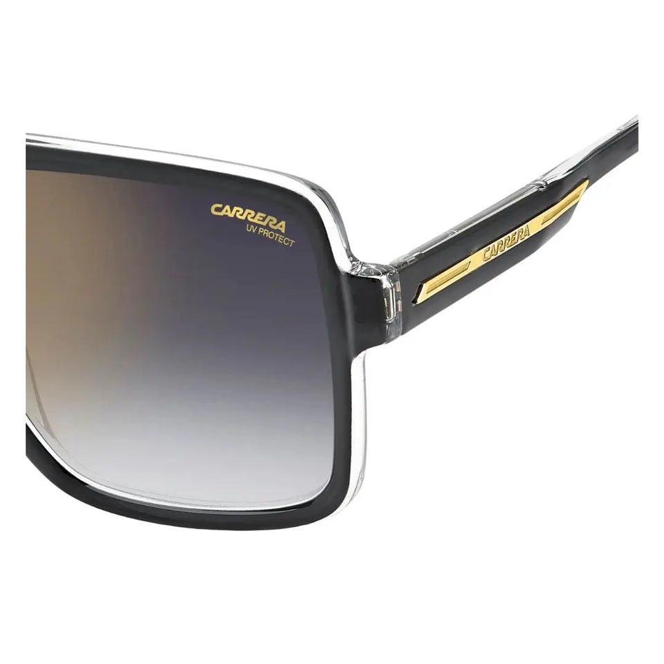 Carrera Victory C 09/S men's rectangular Sunglasses with black and gold frame on a white background