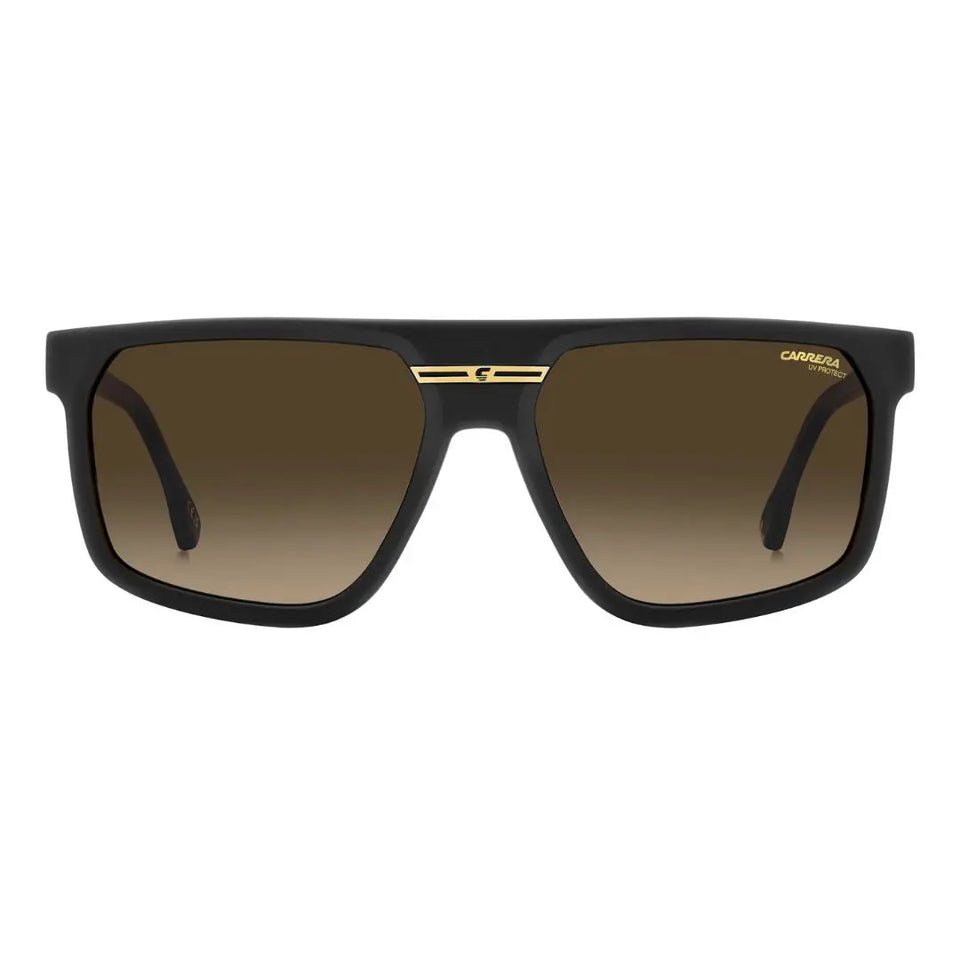 Carrera Victory C 14/S men's Black sunglasses with gold accents on a white background