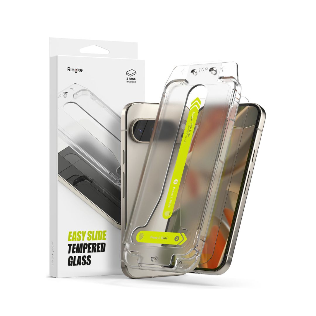 Pixel 9 / 9 Pro Screen Protector – Ringke Easy Slide Tempered Glass 2 Pack
