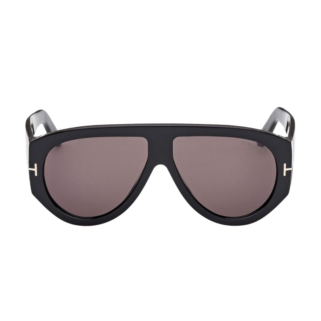 Tom Ford FT1044 Bronson Black sunglasses with a white background