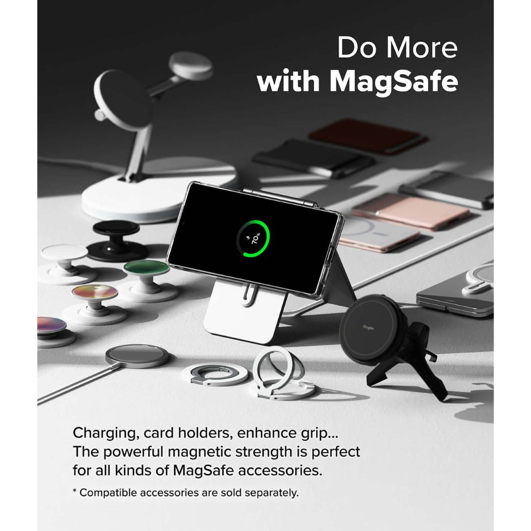 Slim Protective Case with TPU Bumper & PC Back – Designed for Samsung Galaxy S25 Ultra with display on magsafe stand in auckland