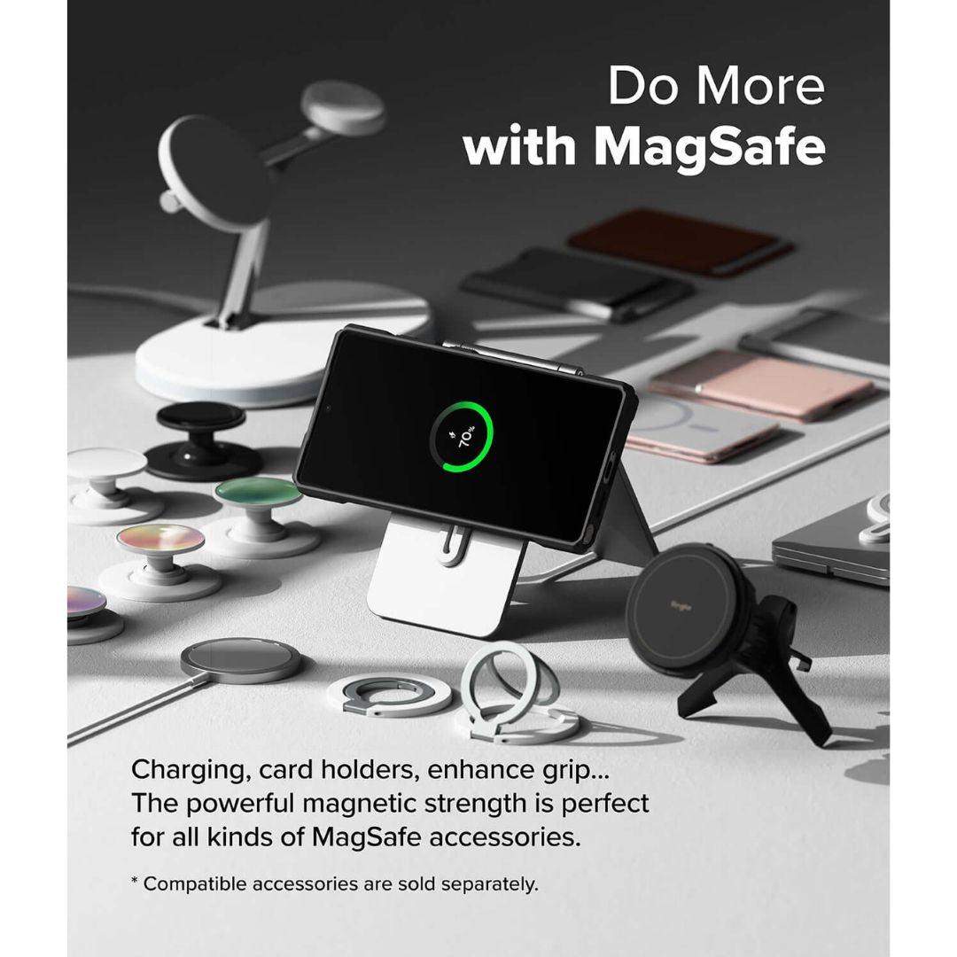 Galaxy S25 Ultra Rugged Gear Magnetic Black Case by Ringke