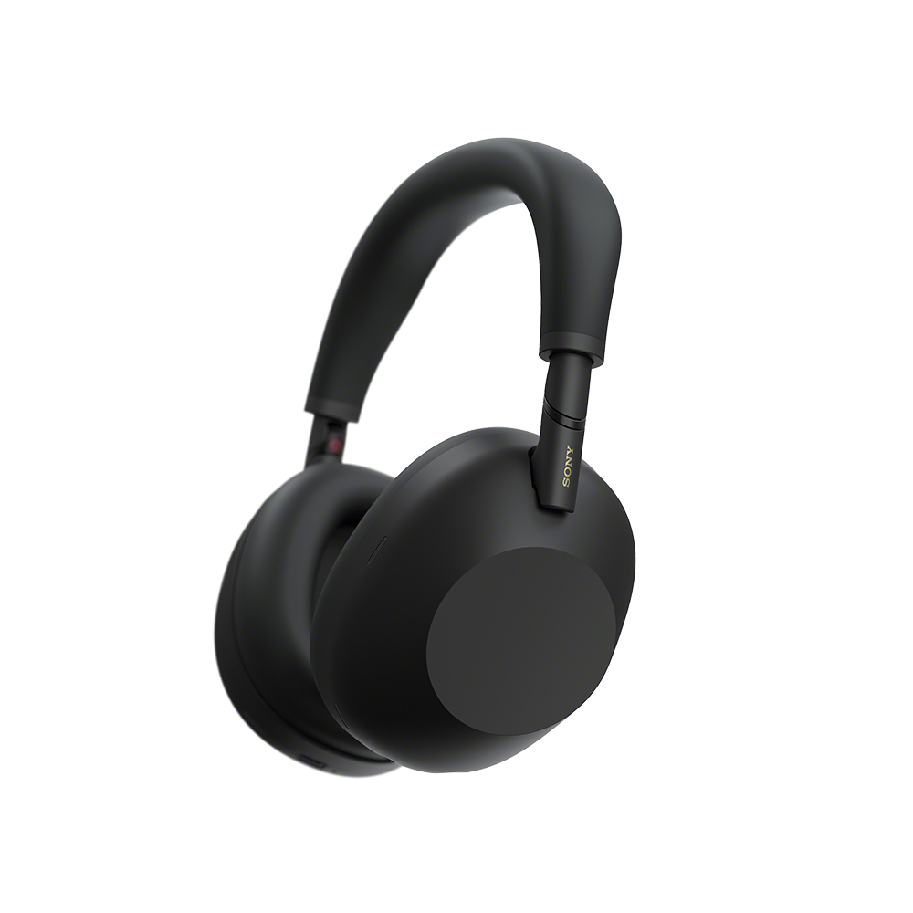 Black Sony WH-1000XM6 wireless over-ear headphones, emphasizing the sleek matte finish and premium build.