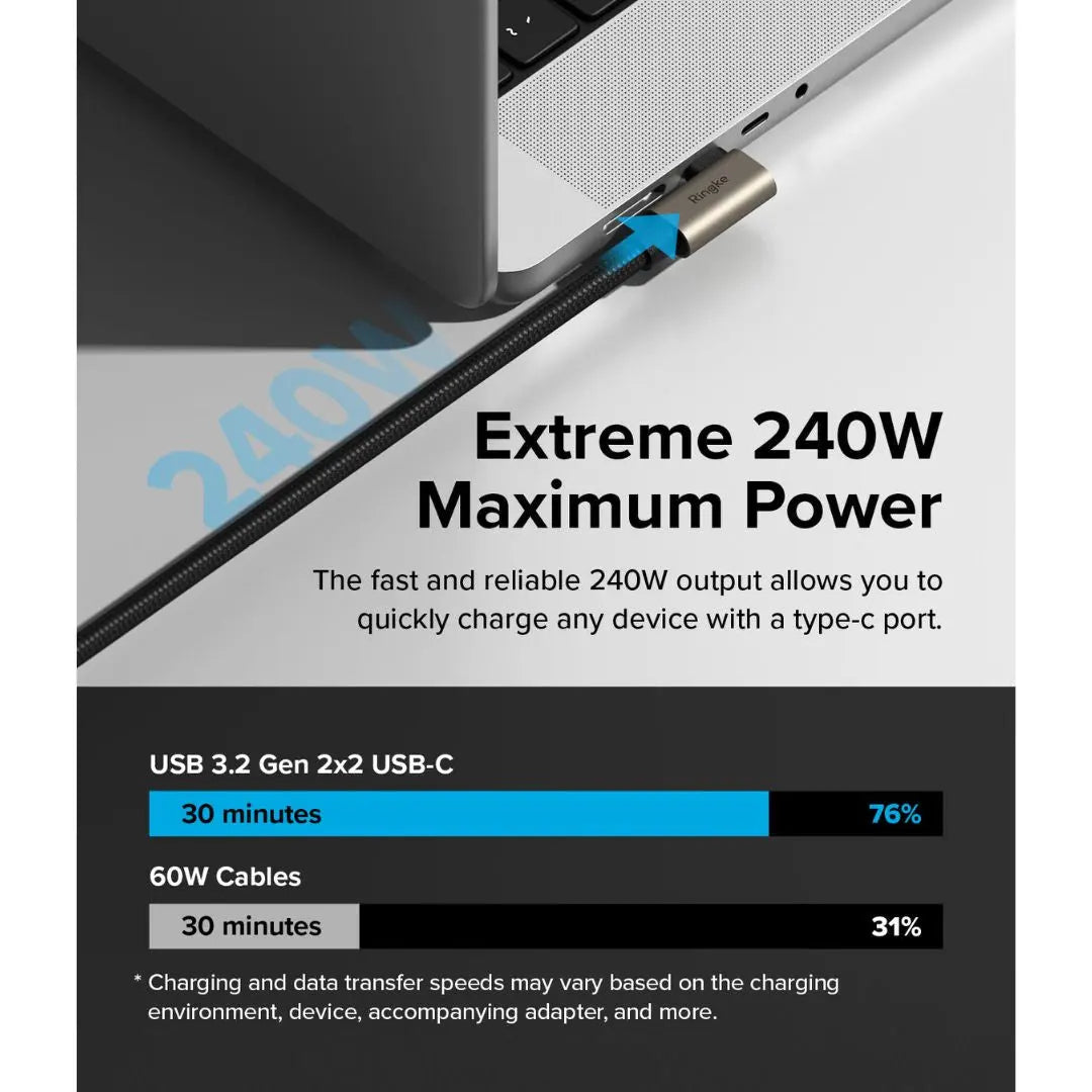 USB 3.2 Gen 2x2 USB-C 90 Degree Cable 2M by Ringke Ringke