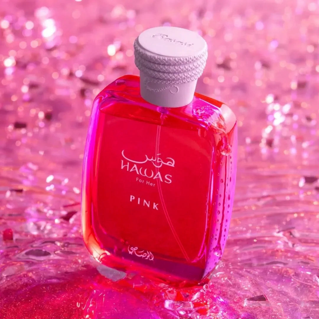 Rasasi Hawas Pink EDP 100ml - crystal presentation