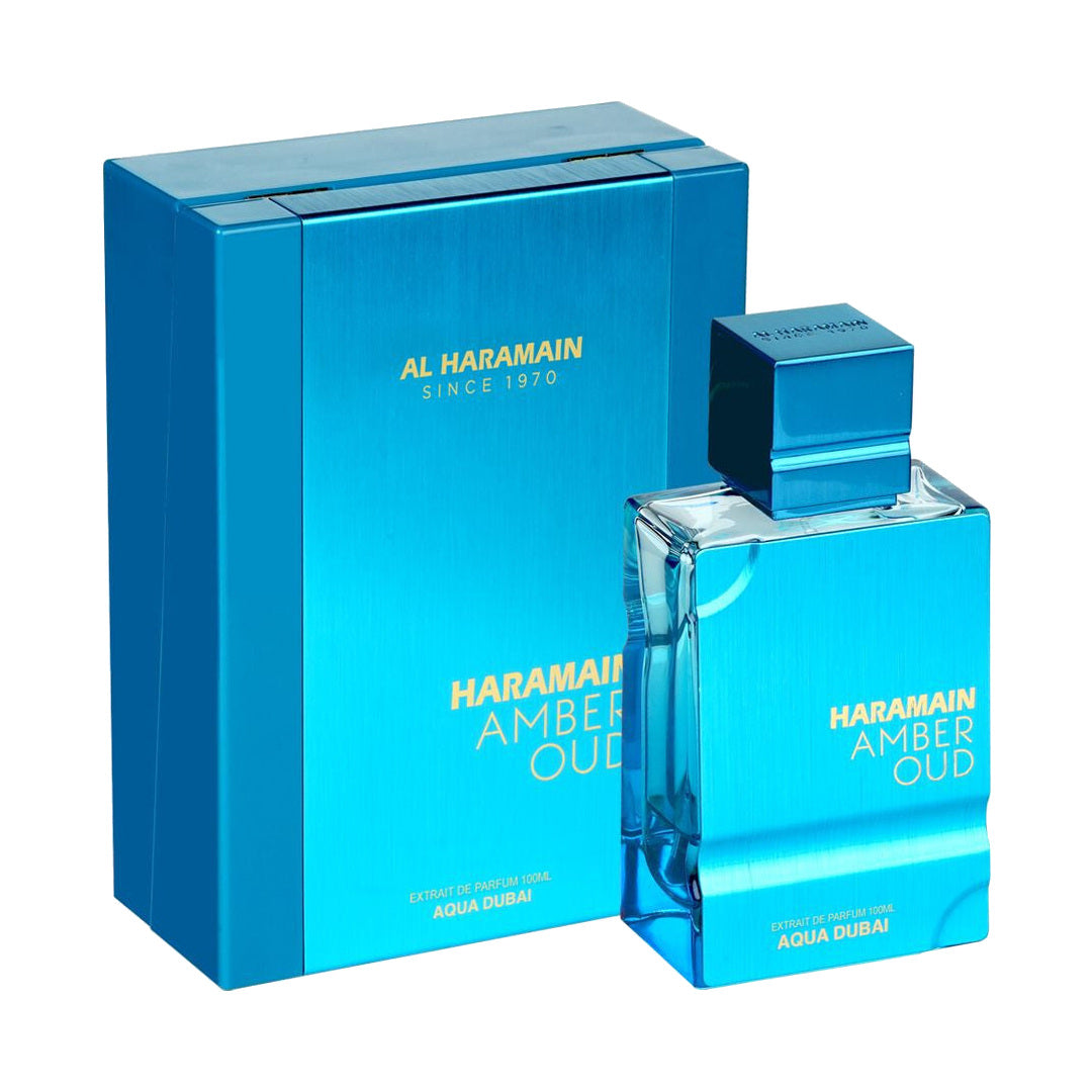 Al Haramain Amber Oud Aqua Dubai Extrait de Parfum 100ml perfume bottle