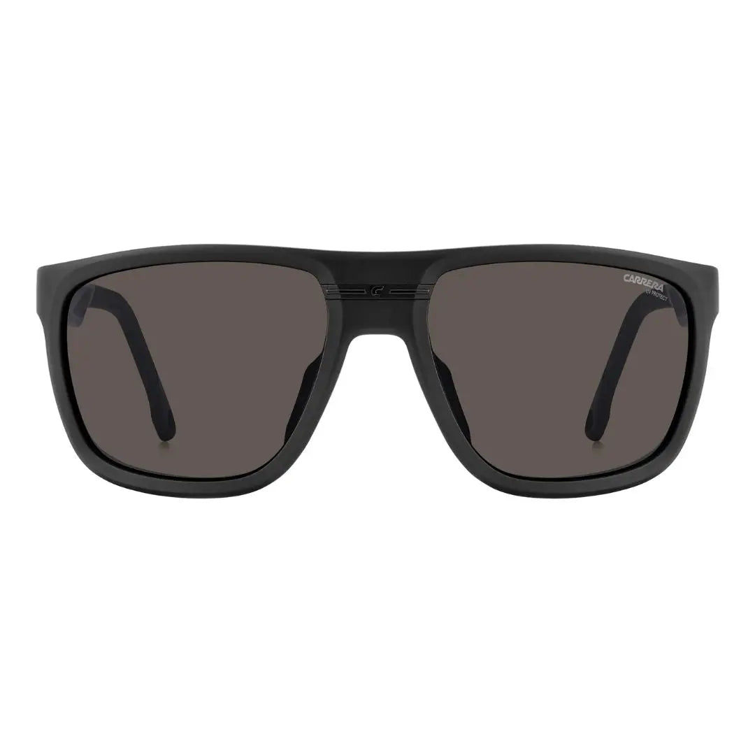 Carrera C Sport 08/S men's Black sunglasses with dark lenses on a white background