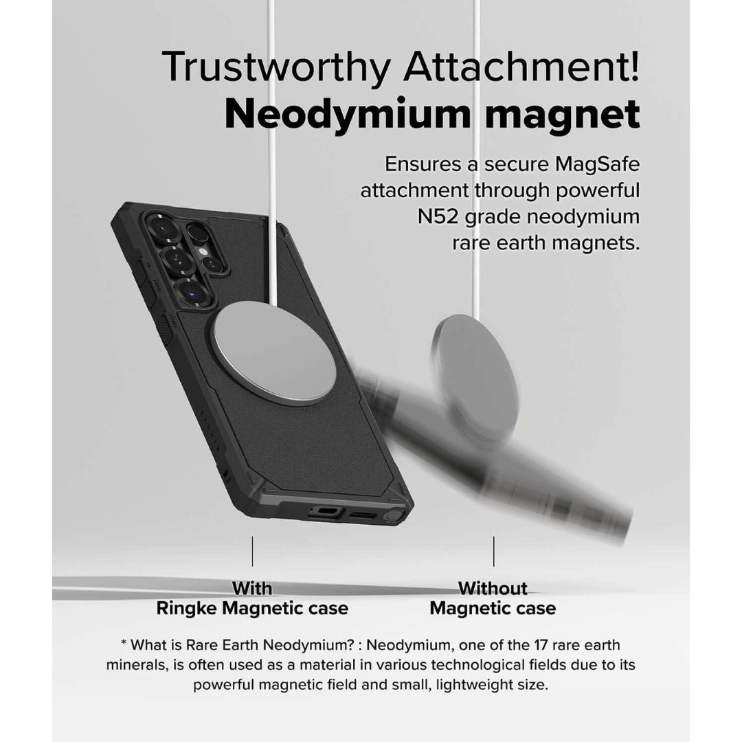 Galaxy S25 Ultra Rugged Gear Magnetic Black Case by Ringke