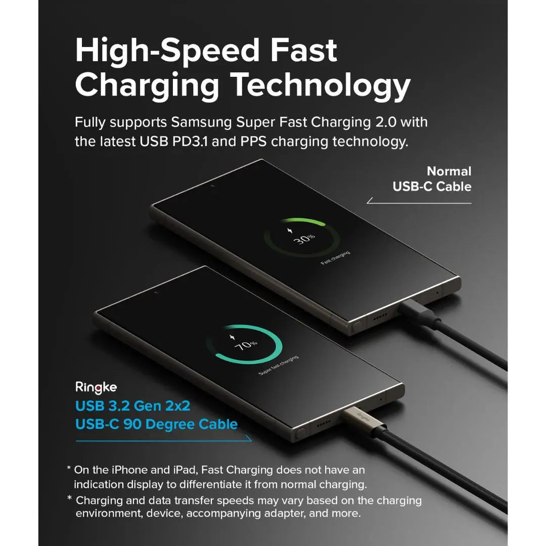 USB 3.2 Gen 2x2 USB-C 90 Degree Cable 2M by Ringke Ringke