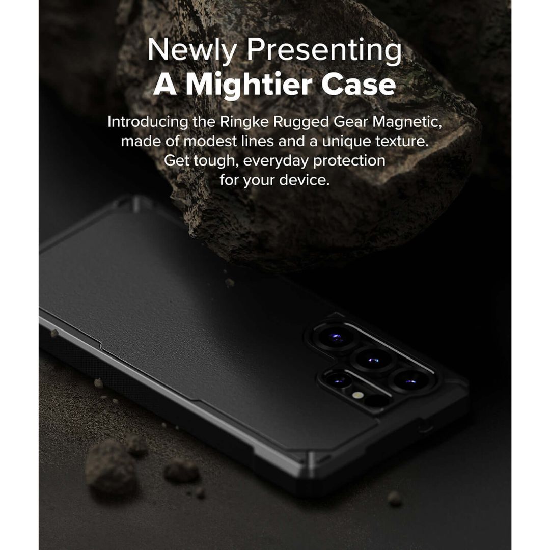Galaxy S25 Ultra Rugged Gear Magnetic Black Case by Ringke