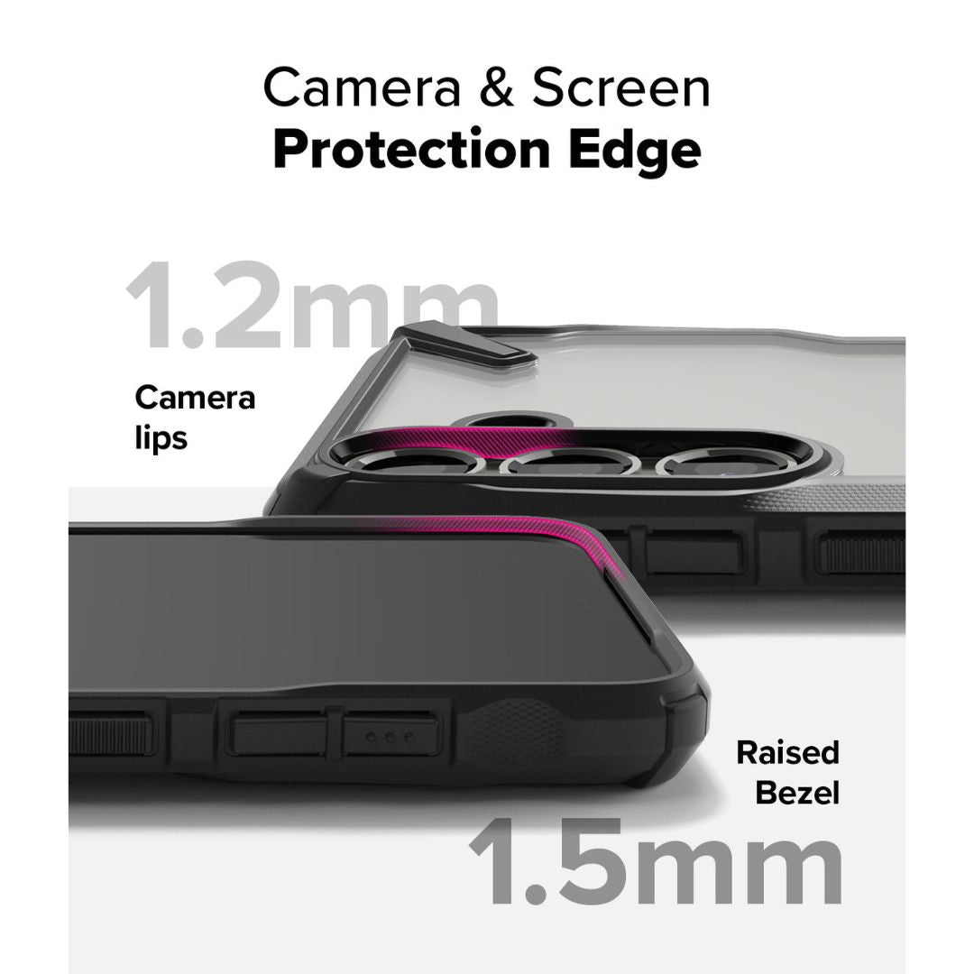 Galaxy S25 Plus Fusion X Black Case by Ringke Camera and Screen Edge Protection
