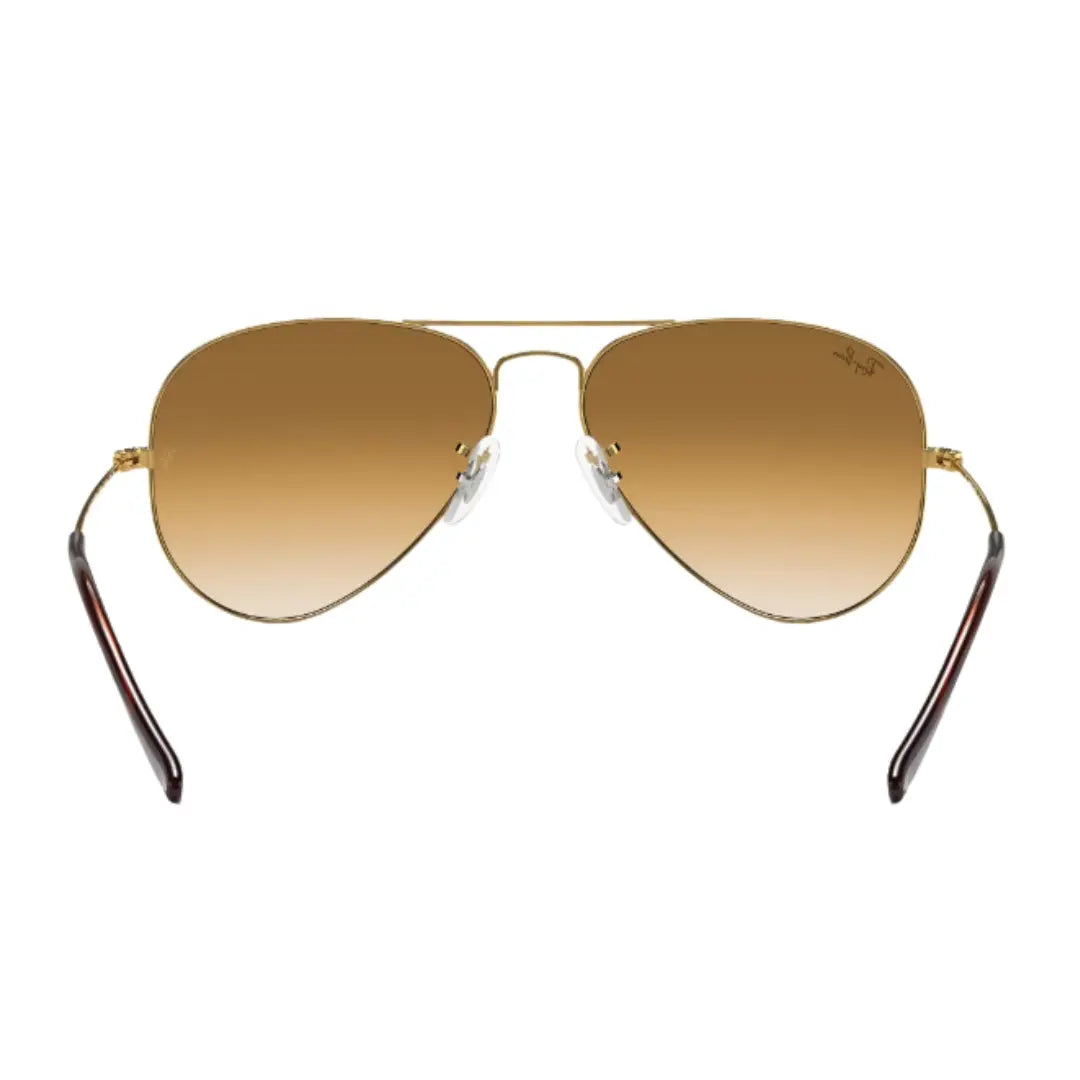 Ray-Ban RB3025 001/51 58-14 Aviator Gradient Sunglasses -Polished Gold Back Side View
