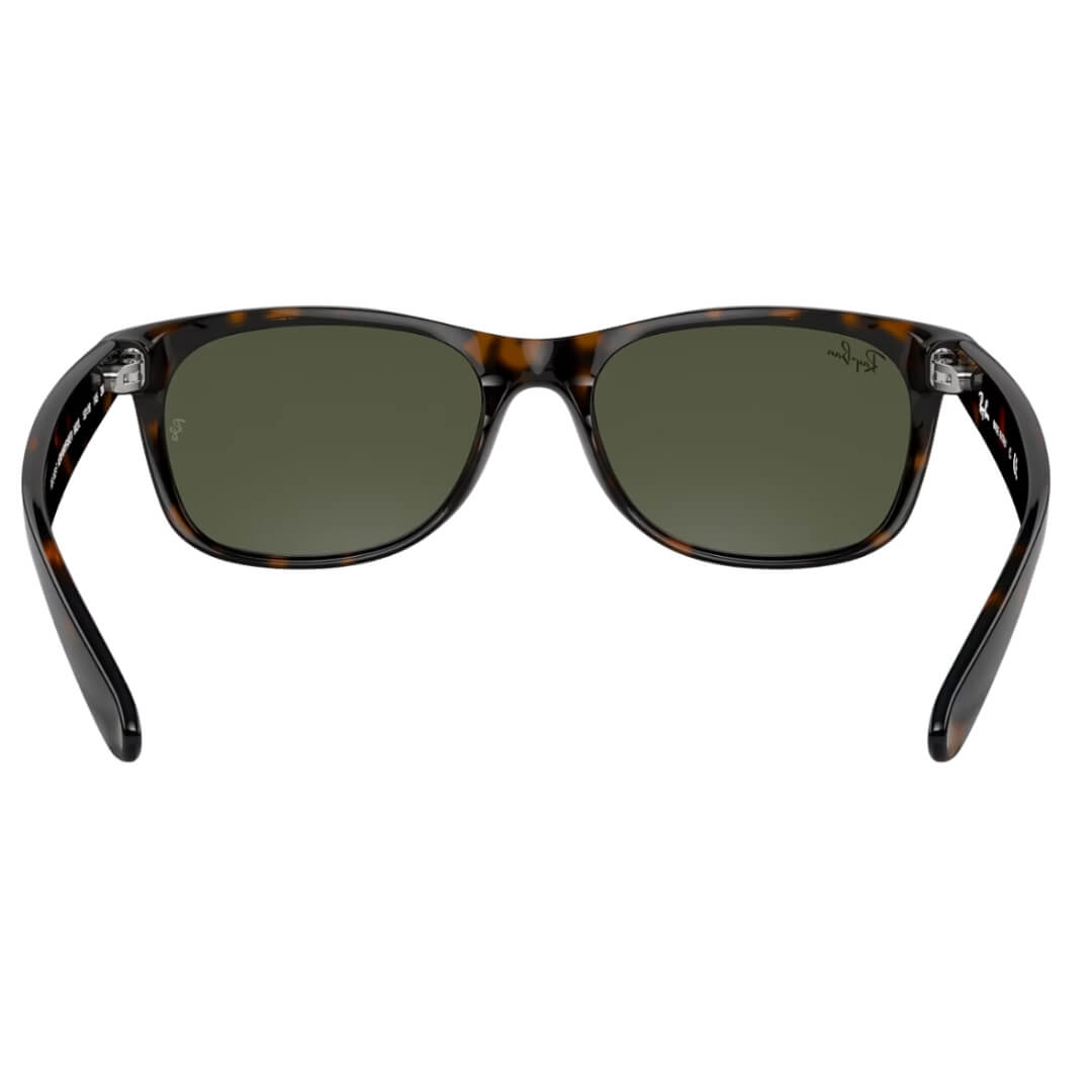 Ray-Ban New Wayfarer RB2132F 902L Sunglasses - Tortoise Frame, Green Classic G-15 Lens Back View