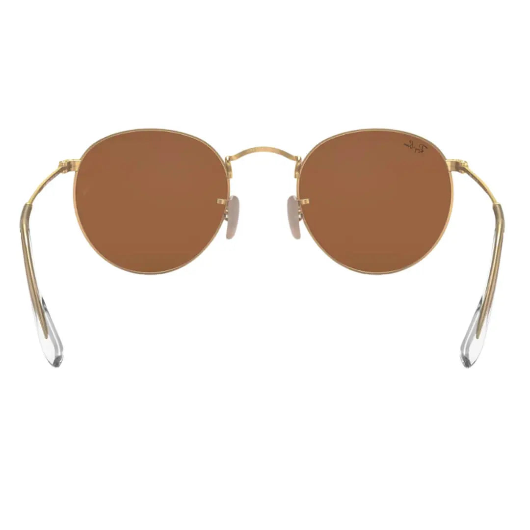 Ray-Ban Round Metal RB3447 112/Z2 Sunglasses - Gold Frame, Brown Lens Back View