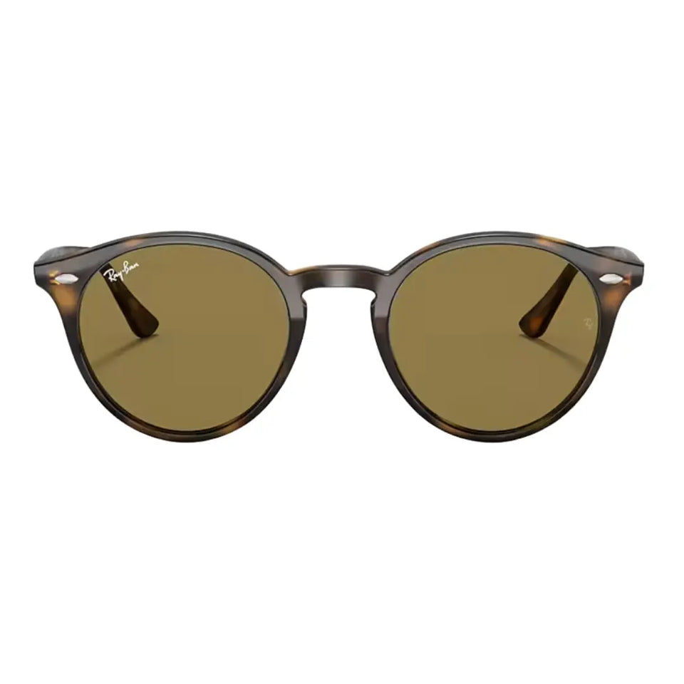 Ray-Ban RB2180 710/73 51- 21 Classic Round Sunglasses - Polished Tortoise Propionate Brown Lenses Close Up View