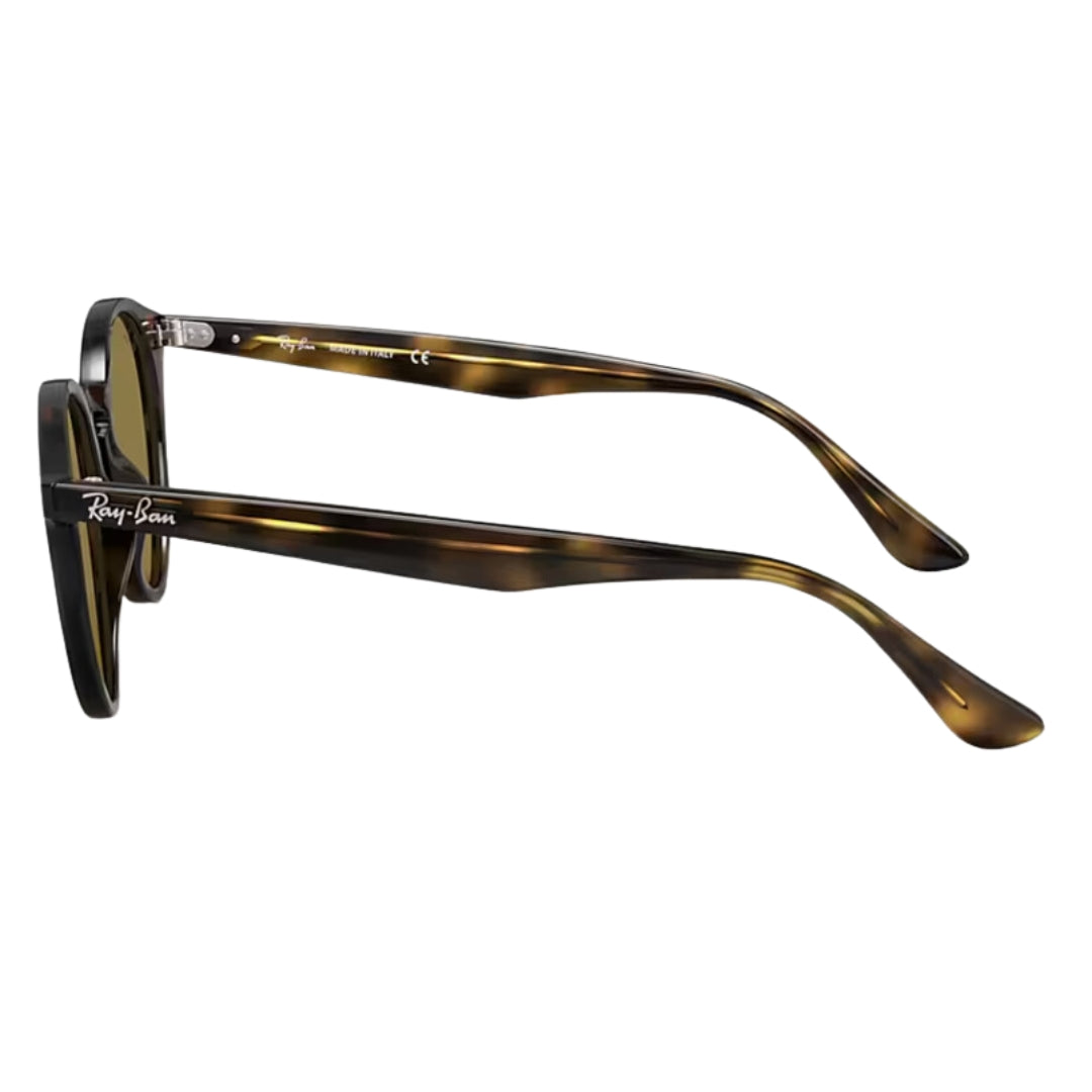 Ray-Ban RB2180 710/73 51- 21 Classic Round Sunglasses - Polished Tortoise Propionate Brown Lenses Side Frame View