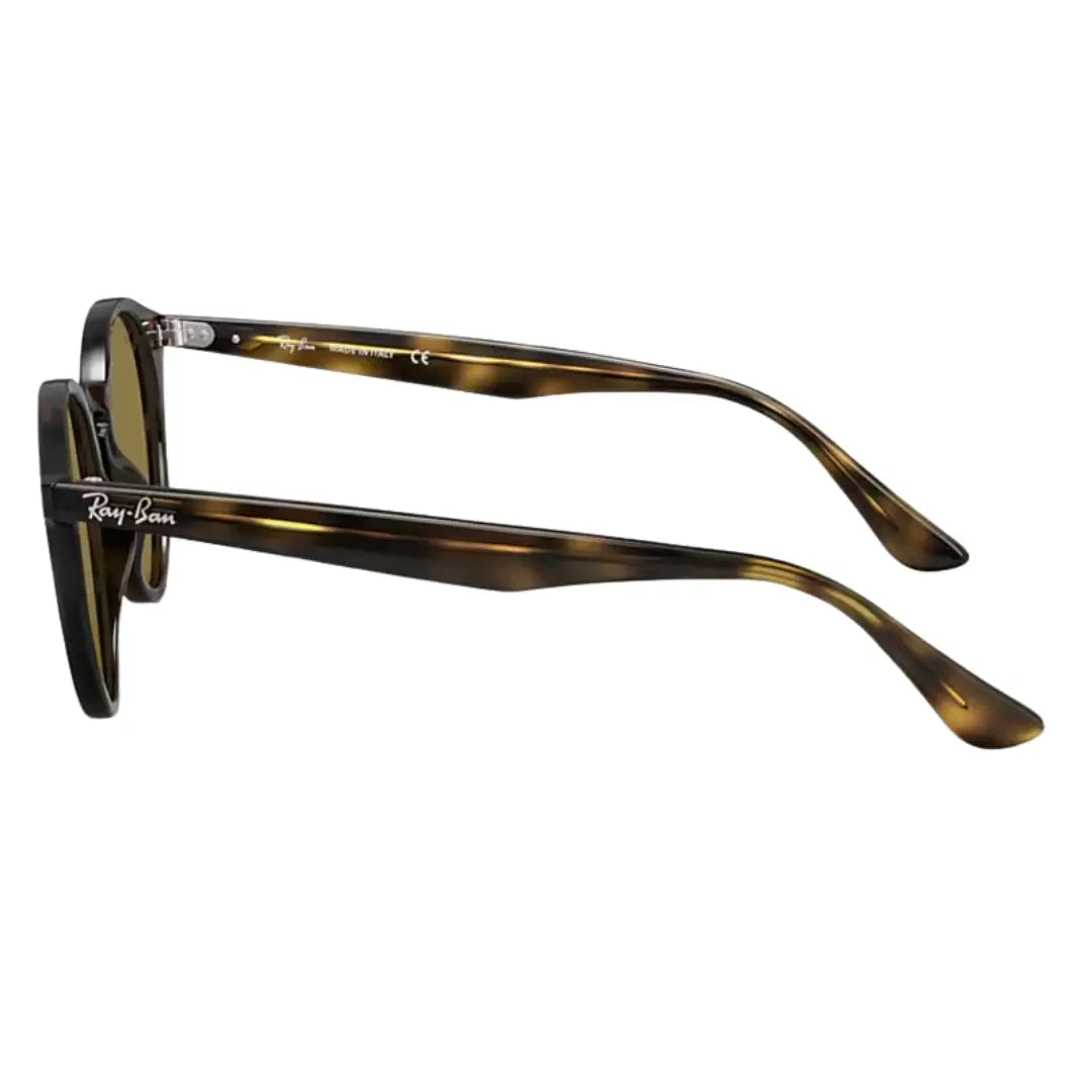 Ray-Ban RB2180 710/73 51- 21 Classic Round Sunglasses - Polished Tortoise Propionate Brown Lenses Side Frame View