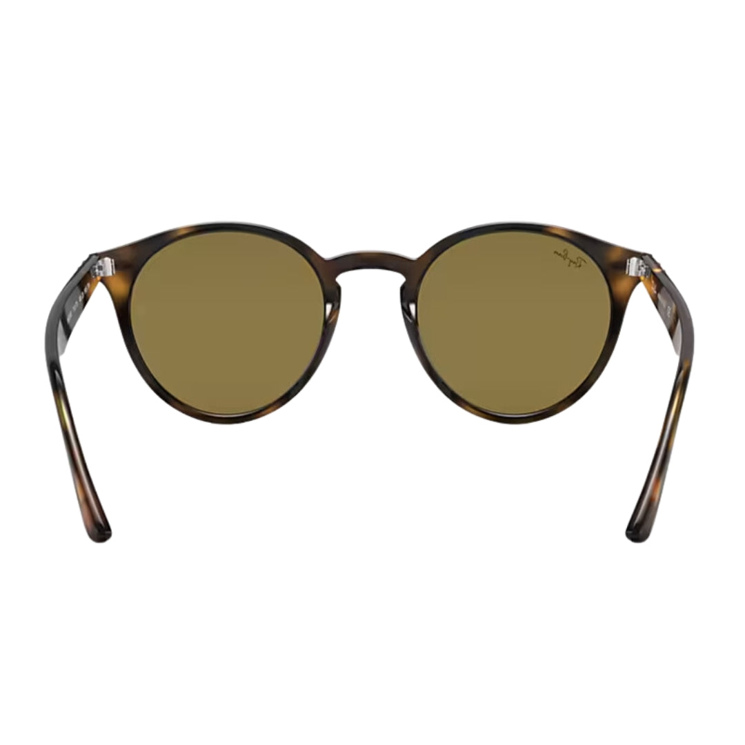 Ray-Ban RB2180 710/73 51- 21 Classic Round Sunglasses - Polished Tortoise Propionate Brown Lenses Back Side View