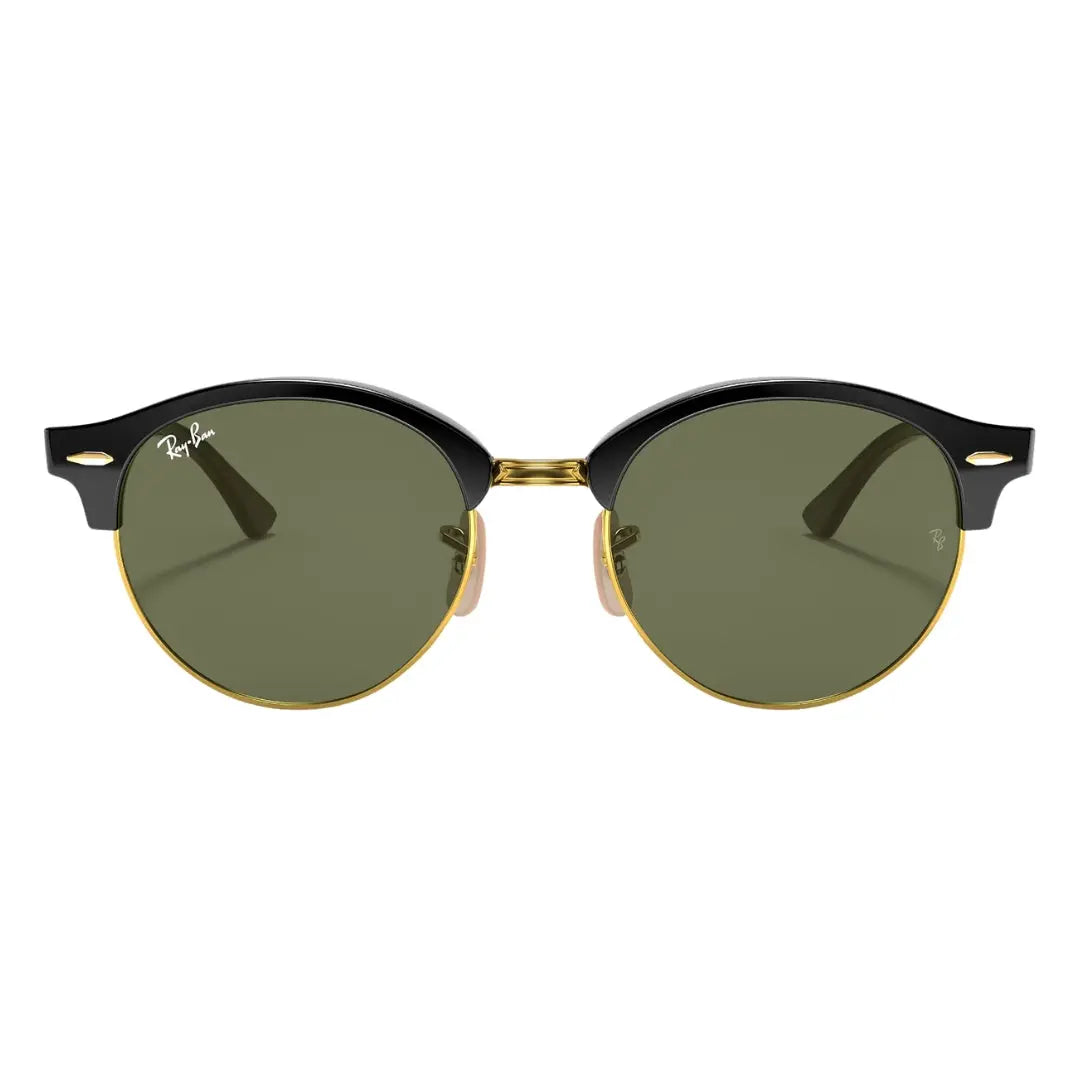 Ray-Ban Clubround Classic RB4246 901 Black - Acetate - Green Lenses Ray-Ban