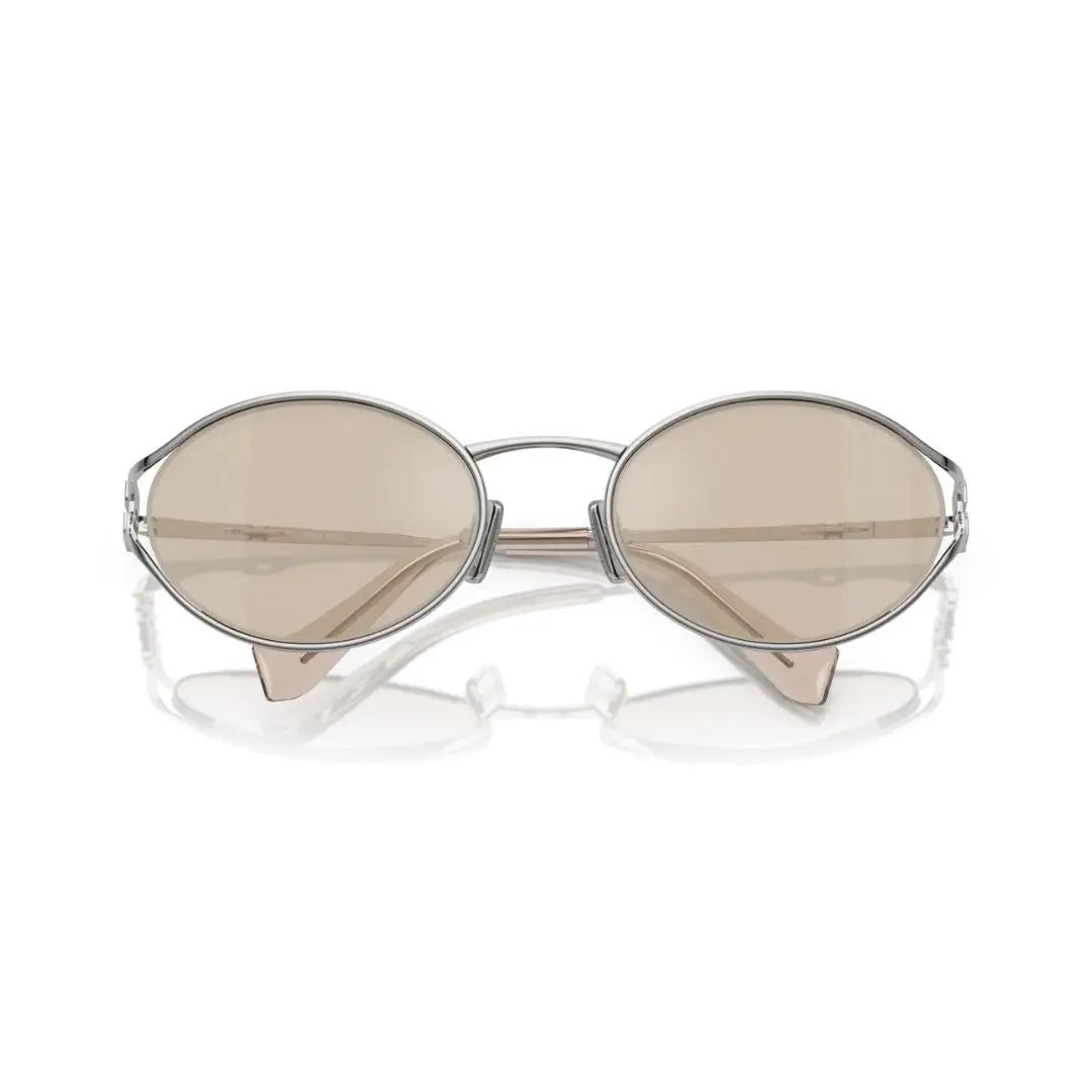 Folded View: Miu Miu MU 52YS 1BC10F – Compact Foldable Design, Statement Bow Logo, Luxury Women’s Eyewear