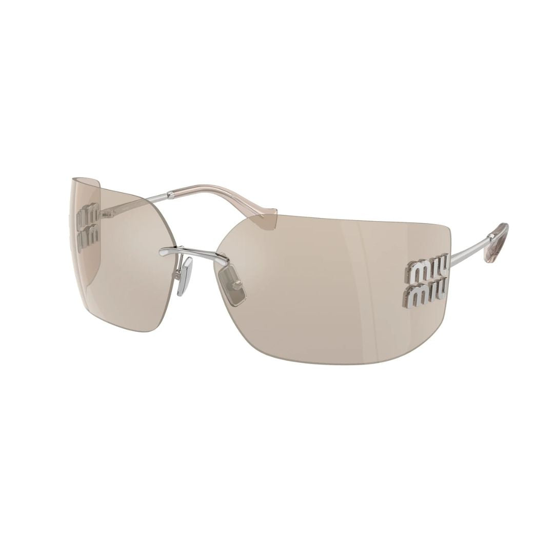 Angled View: Miu Miu MU 54YS 1BC10F Designer Sunglasses – Celebrity-Inspired, Ultra-Chic Look