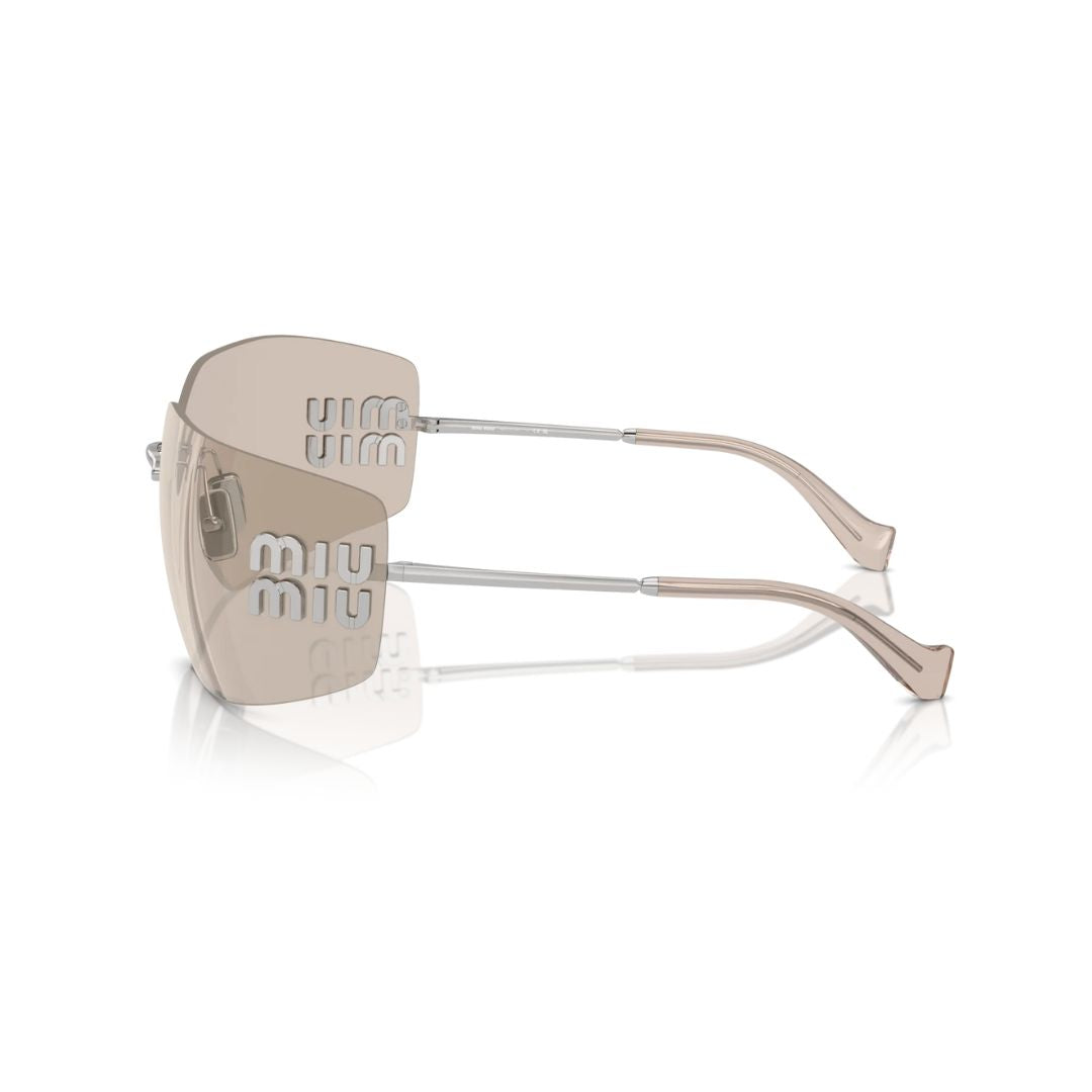 Side View: Miu Miu MU 54YS 1BC10F – Oversized Metal Frame, High-Fashion Statement Piece