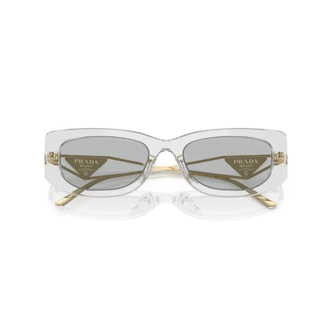 Folded View: Prada PR 14YS 12R50K – Compact Foldable Design, Signature Branding, Luxury Women’s Eyewear