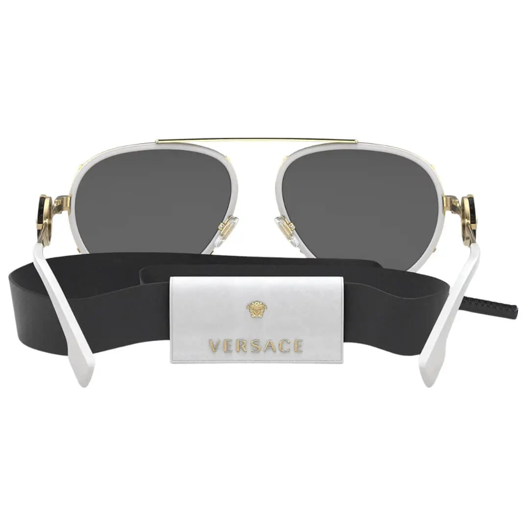 Versace VE2232 147187 - White Frame with Dark Grey Lens Back View
