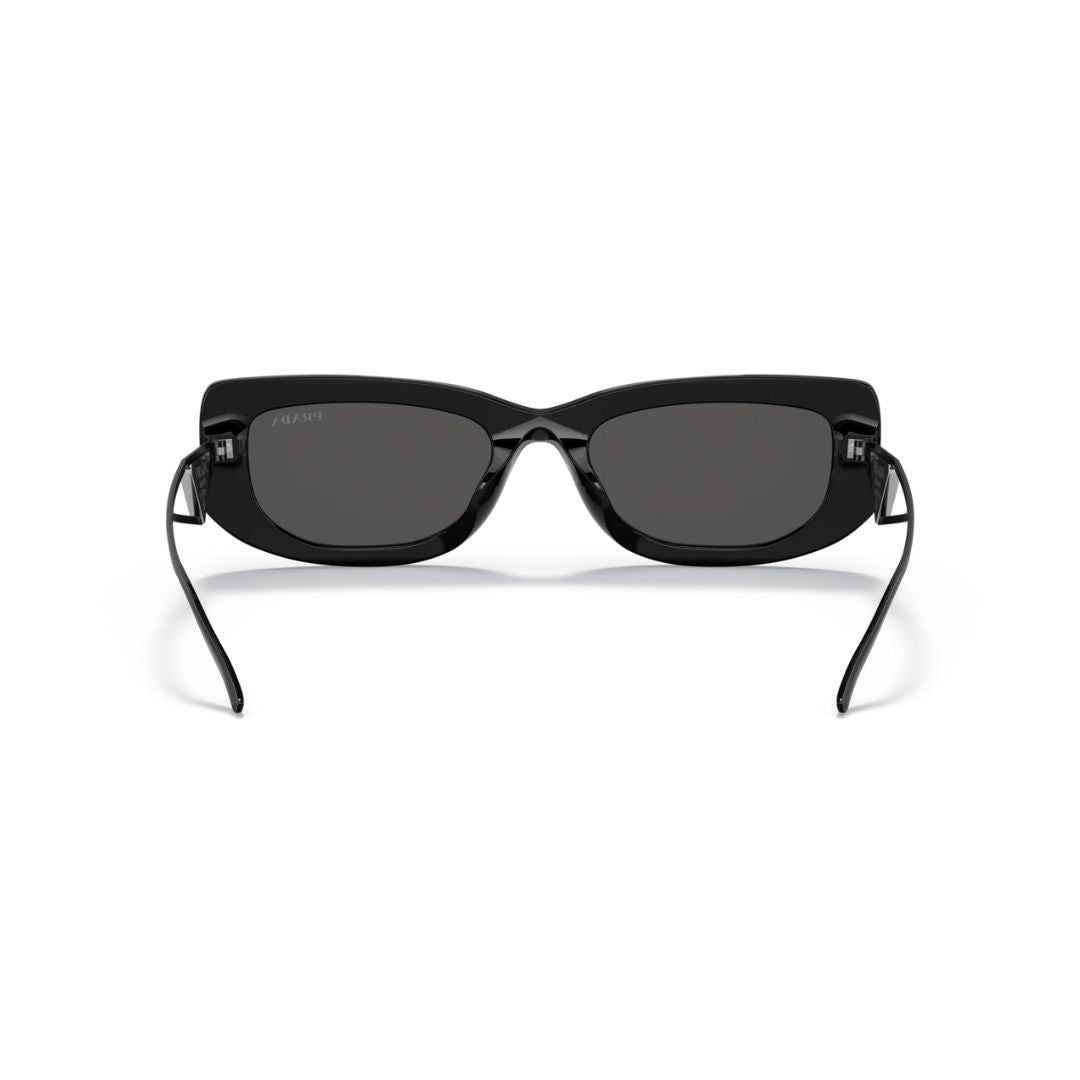 Back View: Prada PR 14YS 1AB5S0 Designer Sunglasses – High-Fashion Rectangle, Solid Color Lens, Italian Craftsmanship