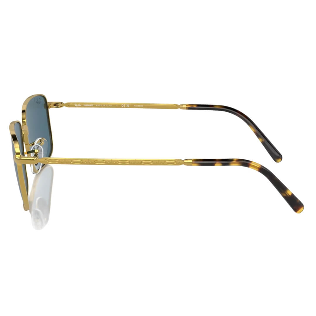 Ray-Ban RB3717 9196S2 Sunglasses - Gold Frame, Polarized Blue Lens Side view