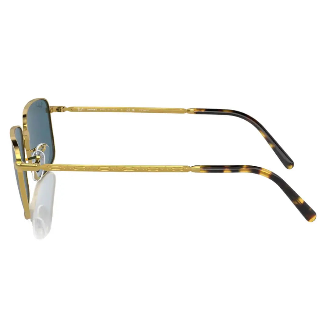 Ray-Ban RB3717 9196S2 Sunglasses - Gold Frame, Polarized Blue Lens Side view