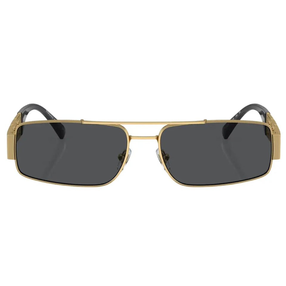 Versace VE2257 100287 - Gold Frame with Dark Grey Lens Front View