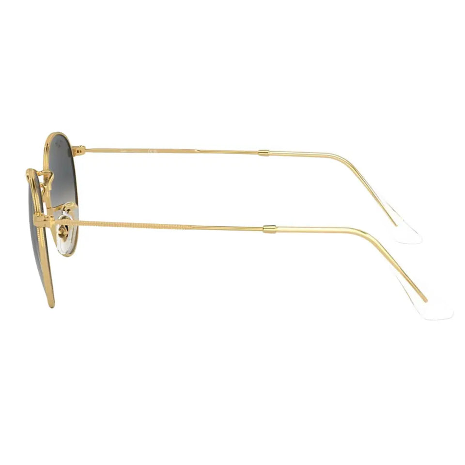Ray-Ban Round Metal RB3447 001/71 Sunglasses - Gold Frame, Grey Lens Side View