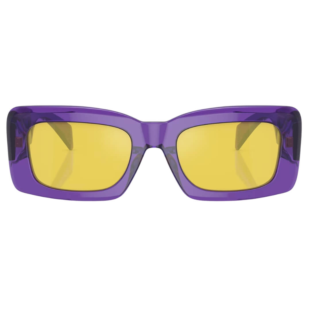Versace VE4444U 5408V9 - Transparent Violet Frame with Yellow Mirror Lens Front View