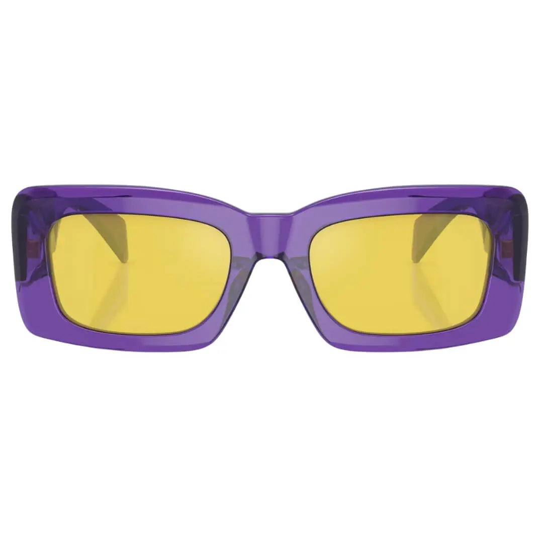 Versace VE4444U 5408V9 - Transparent Violet Frame with Yellow Mirror Lens Front View