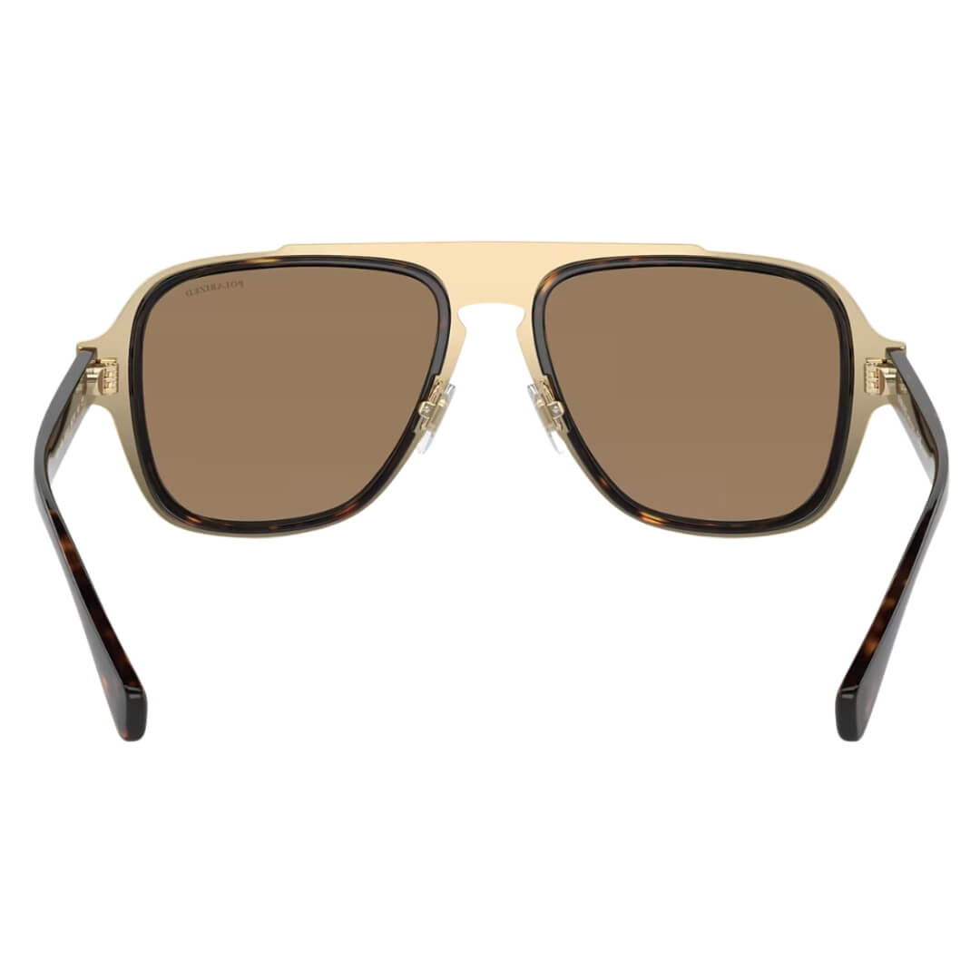 Versace VE2199 1252LA - Havana Frame with Orange Polarized Lens Back view