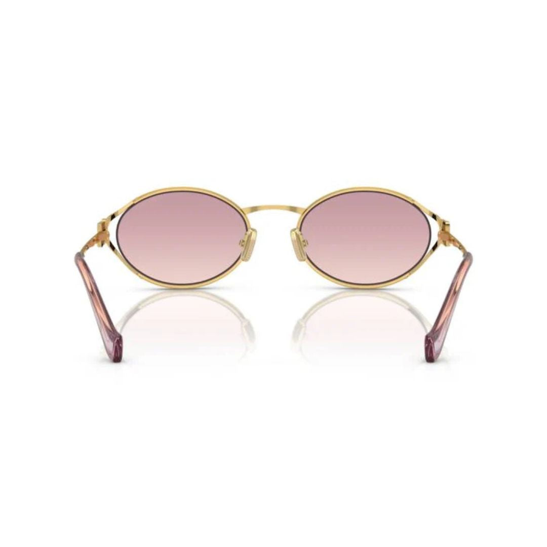 Back View: Miu Miu MU 52YS 5AK06S Sunglasses – Gradient Brown Lenses, Lightweight Construction, Italian Craftsmanship